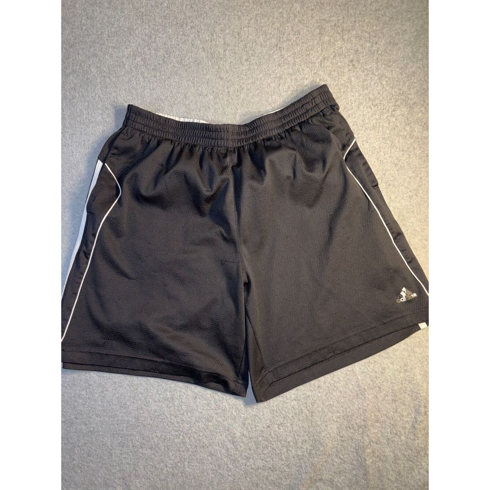 adidas Activewear Shorts Mens Large Black‎ Mesh Pannel Elastic Waist Drawstring